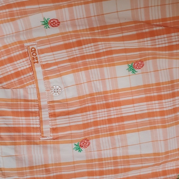 Izod peach plaid pineapple Bermuda shorts - Picture 4 of 7